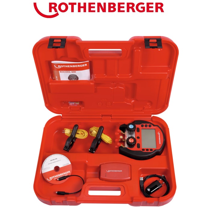 ROTHENBERGER MANOMETRO DIGITALE ROCOOL 600 SET IN VALIGETTA CON DUE TERMOMETRI E RED BOX - COD. 1000000570